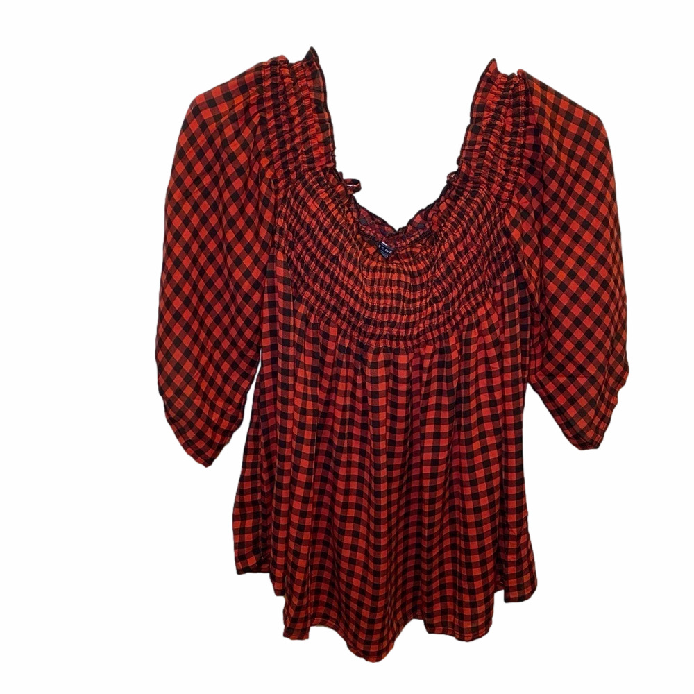 Filly Flair Buffalo Plaid Blouse Size - Medium